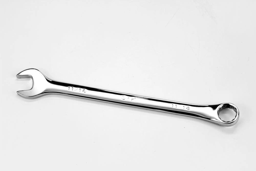11/16" 12 Point Fractional Long Combination Chrome Wrench 3 11/16" 12 Point Fractional Long Combination Chrome Wrench