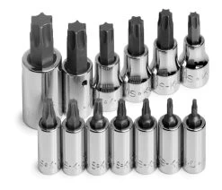 13 Piece 1/4", 3/8" & 1/2" Drive Torx Bit Socket Set