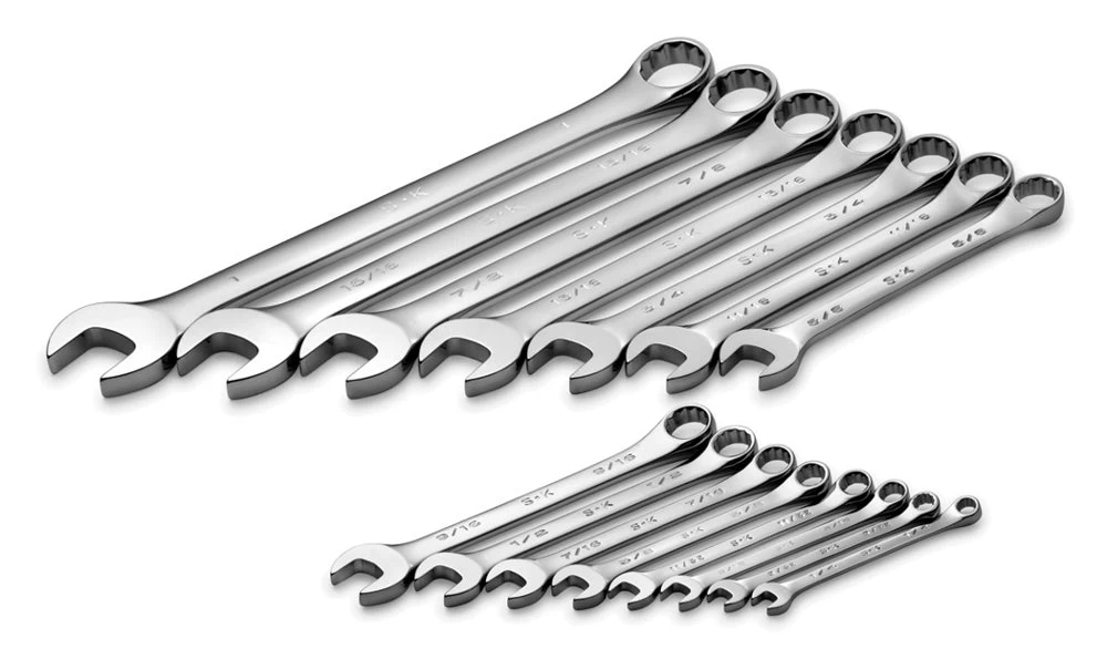 15 Piece 12 Pt Fractional Regular Combination Chrome Wrench Set 2 15 Piece 12 Pt Fractional Regular Combination Chrome Wrench Set
