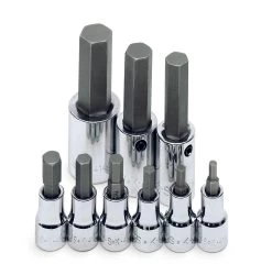 9 Piece 3/8" And 1/2" Drive Metric Hex Bit Socket Set