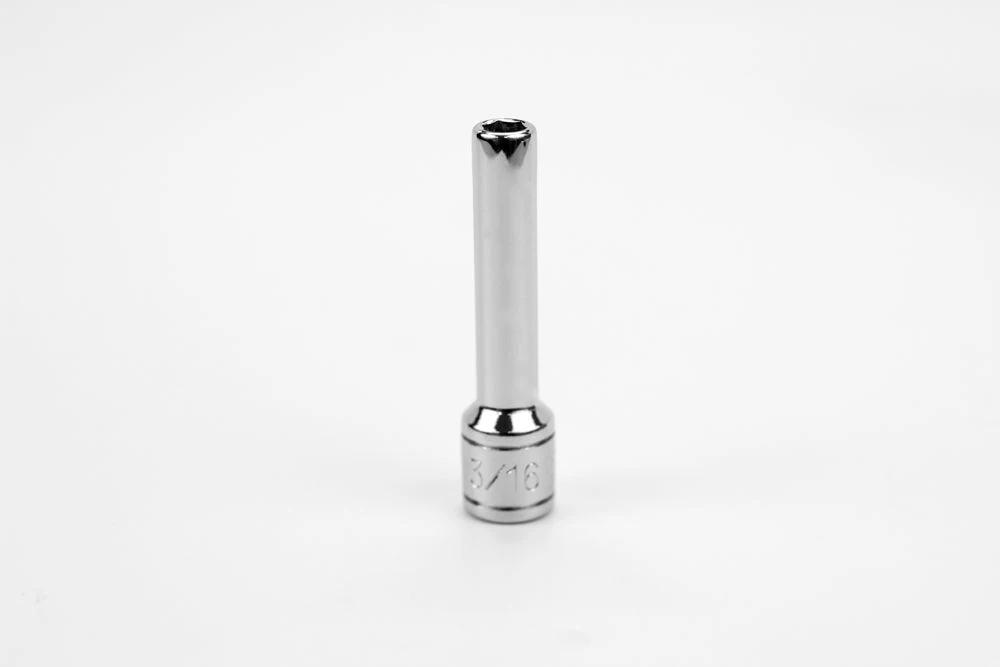 3/16" 1/4" Drive 6 Point Fractional Deep Chrome Socket 3 3/16" 1/4" Drive 6 Point Fractional Deep Chrome Socket
