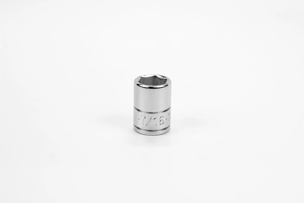 7/16" 1/4" Drive 6 Point Fractional Standard Chrome Socket 3 7/16" 1/4" Drive 6 Point Fractional Standard Chrome Socket