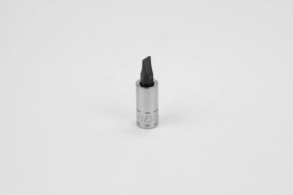 9/32" 3/8" Drive Slotted Screwdriver Chrome Bit Socket 3 9/32" 3/8" Drive Slotted Screwdriver Chrome Bit Socket