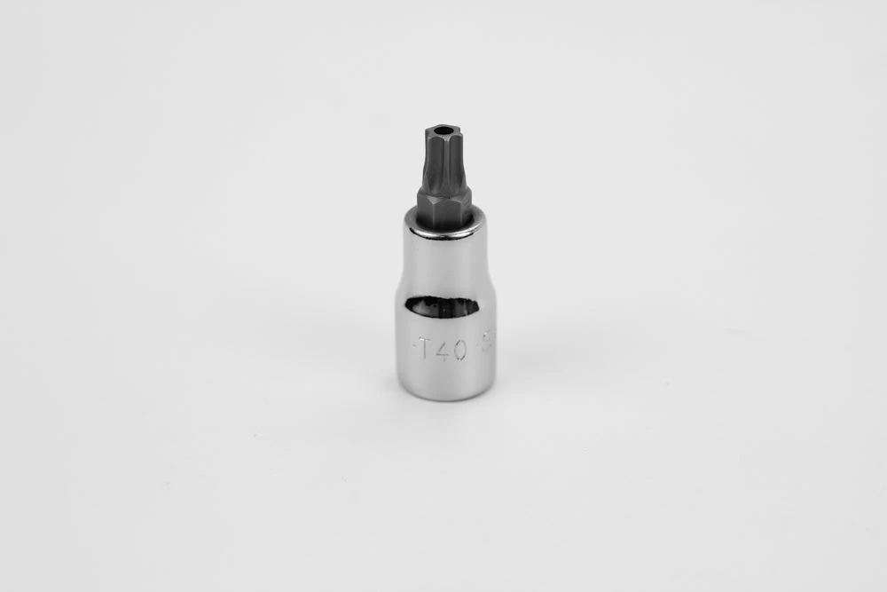 T40 3/8" Drive Tamper Proof Torx Chrome Bit Socket 3 T40 3/8" Drive Tamper Proof Torx Chrome Bit Socket